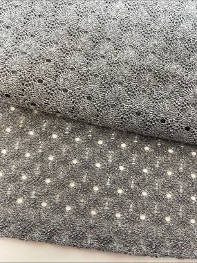 Light Gray Crochet Knit Fabric Panel